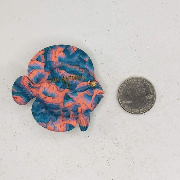 Clay Critters San Antonio Texas Fish Magnet Fridge Kitchen - Picture 4 of 4